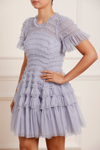 Needle & Thread Valentine Ruffle Micro Mini Dress In Blue