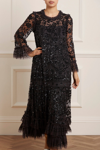 NEEDLE & THREAD NEEDLE & THREAD CELIA LONG SLEEVE ANKLE GOWN