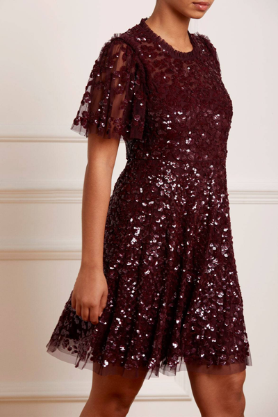 short burgundy sequin dress Delia Sequin Mini Dess Burgundy main image 0