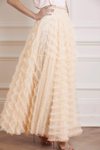 Needle & Thread Florence Ruffle Ankle Skirt In Champagne