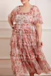 NEEDLE & THREAD NEEDLE & THREAD SUMMER SONG PEACHES SMOCKED ANKLE GOWN