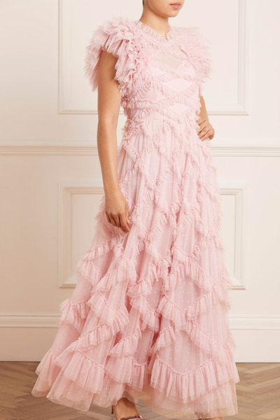 Needle & Thread Genevieve Ruffle Gown In Pink