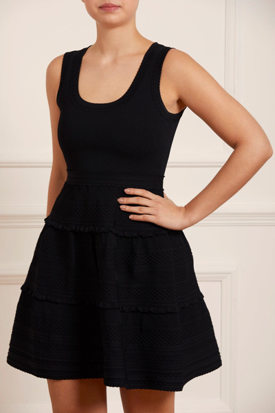 Needle & Thread Textured Knit Sleeveless Mini Dress In Black