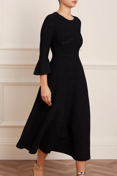 Needle & Thread Pretty Pointelle Knit Ankle Gown In Black