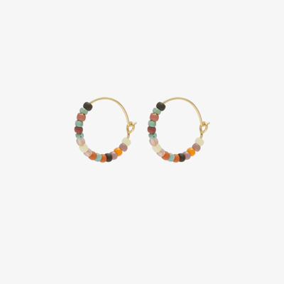 Anni Lu Multicolour Maya Beach Beaded Hoop Earrings