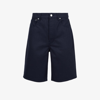Kenzo Blue Poppy Print Cotton Bermuda Shorts In Blue