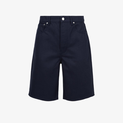 Kenzo Blue Poppy Print Cotton Bermuda Shorts