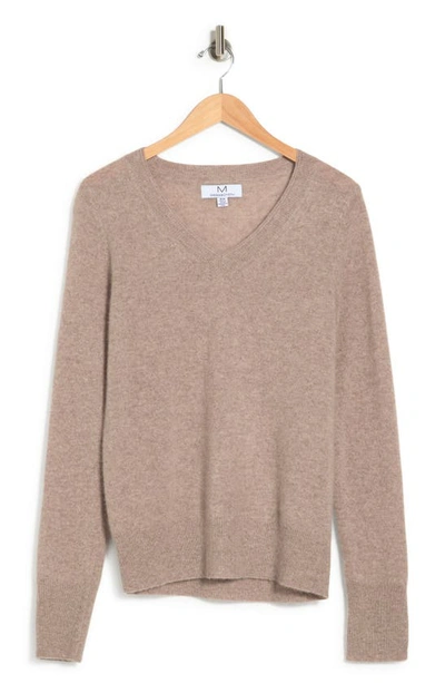 Magaschoni V-neck Cashmere Sweater In Pebble Heather