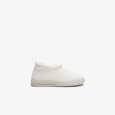 Lusso White Waffle Knit Slippers