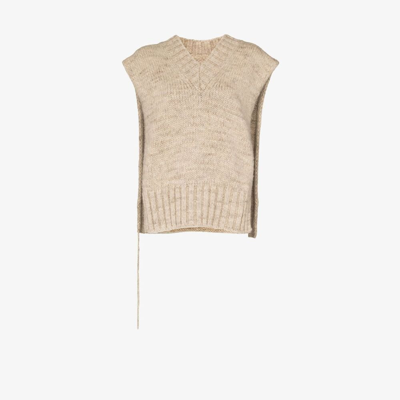 Maison Margiela Sleeveless Knit Top In Neutrals