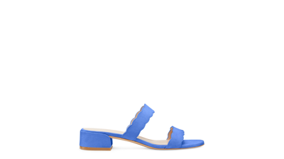 Stuart Weitzman Santorini Scallop 35 Slide Sandal The Sw Outlet In Lapis