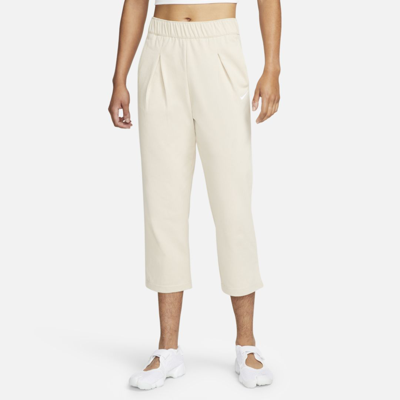 Nike Women's  Sportswear Jersey Capri Pants In Sanddrift/white