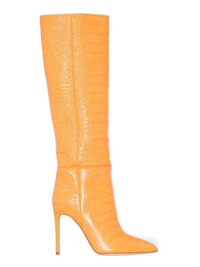 Paris Texas Embossed Knee-high Boots In Orange