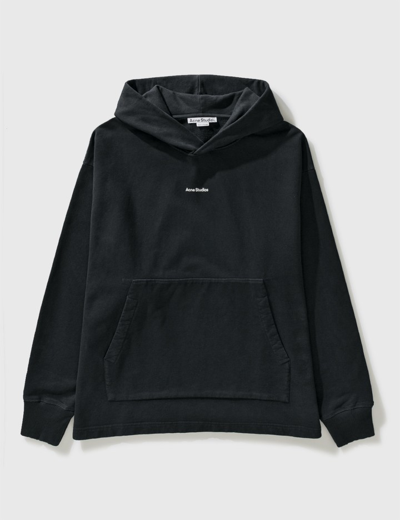 Acne Studios Logo Hooded Sweatshirt In Black