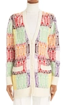 Chloé Art Deco Oversize Cashmere & Wool Blend Cardigan In Multicolor 1