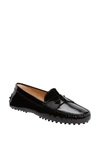 Tod's City Gommini Patent Leather Loafers In Black