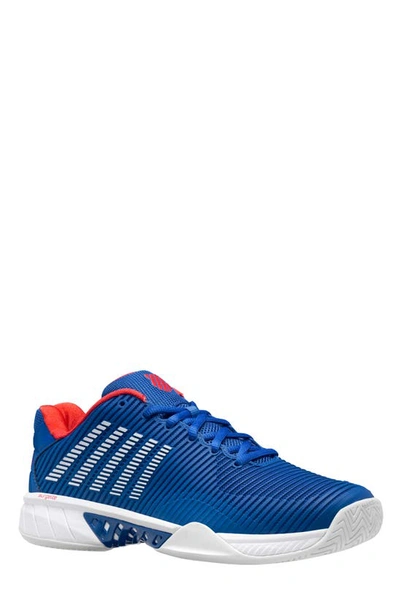 K-swiss Hypercourt Express 2 Tennis Shoe In Classic Blue/ White/ Berry Red