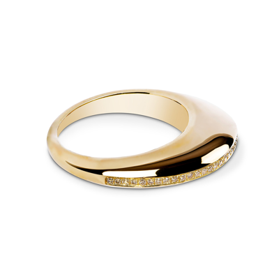 By Pariah The Gold Linings Ring In Yellow Gold,white Diamonds