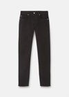 Versace Carpenter Logo-patch Straight-leg Trousers In Black