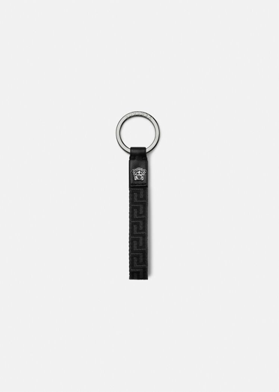 Versace Greca Key Chain In Black