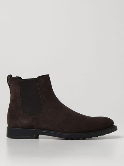 Tod's Elastic Sided Ankle Boots In Dark