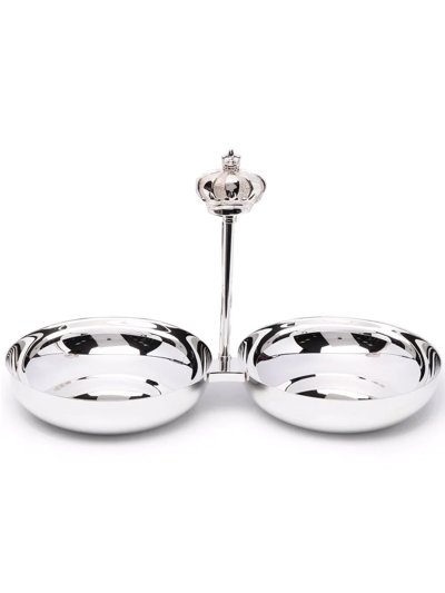 Christofle Royal Jack Silver-plated Dog And Cat Double Bowl
