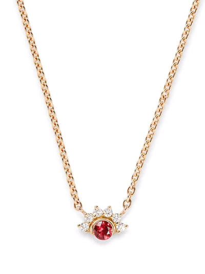 Nouvel Heritage 18kt Yellow Gold Mystic Red Spinel And Diamond Necklace