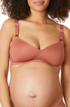 Cache Coeur Serena Wireless Lace Nursing Bra In Terracotta