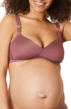 Cache Coeur Serena Wireless Lace Nursing Bra In Plum