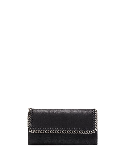 Stella Mccartney Falabella Continental Flap Wallet In Schwarz