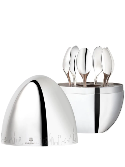 Christofle Shanghai Skyline Silver-plated Espresso Spoon Set (6-person Setting)