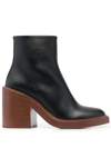 CHLOÉ 90MM LEATHER ANKLE BOOTS