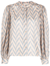 ULLA JOHNSON RORY GRAPHIC-PRINT CROPPED BLOUSE