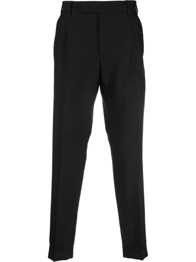 Pt Torino Pleated Slim-cut Trousers In Blue