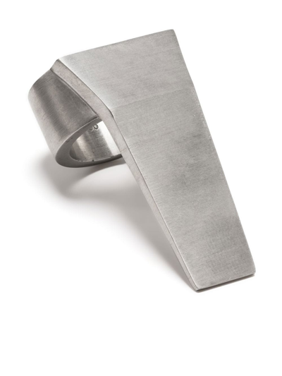 Rick Owens Trunk Silver-tone Ring In Silber