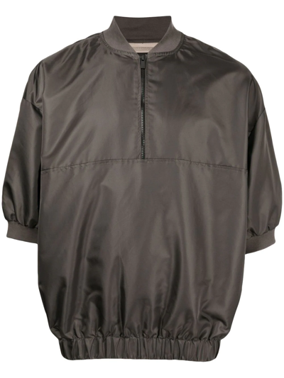 Essentials Half-zip Band-collar Sweatshirt In Grau