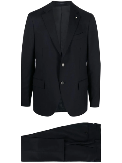 Lardini Single-breasted Slim-cut Suit In Blau