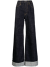 R13 TURN-UP WIDE-LEG JEANS