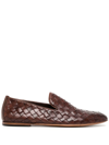 Barrett Woven-leather Loafers In Braun
