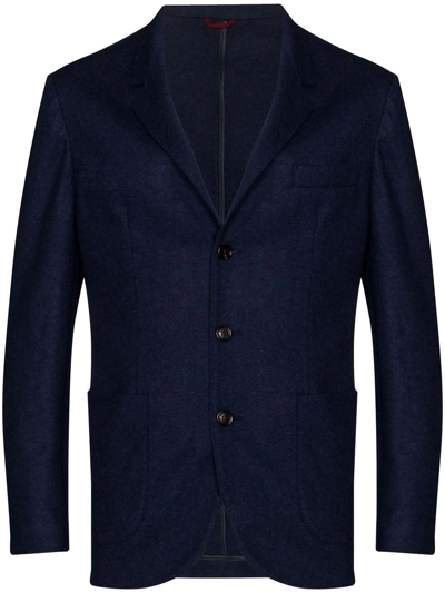 Brunello Cucinelli Cashmere Single-breasted Jacket In Blue