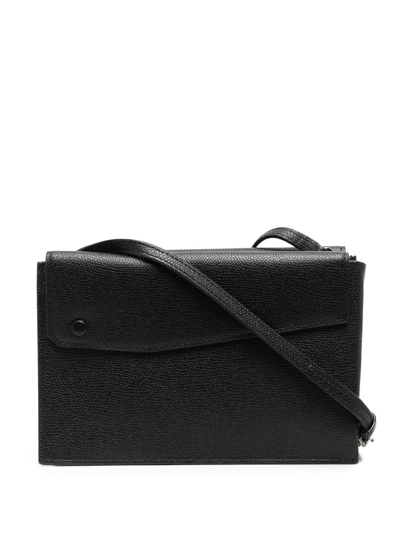 Valextra Large Pocket Crossbody Bag In Black