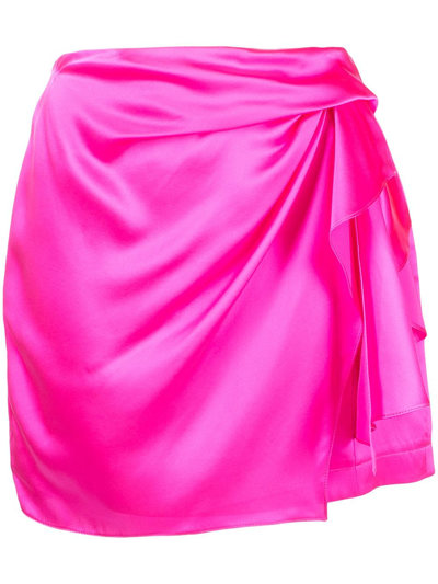 Michelle Mason Draped-detail Mini Skirt In Pink