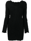 Mcq By Alexander Mcqueen Black Shirred Minidress In Schwarz