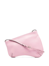 Manu Atelier Curve Smooth Leather Shoulder Bag In Rosa