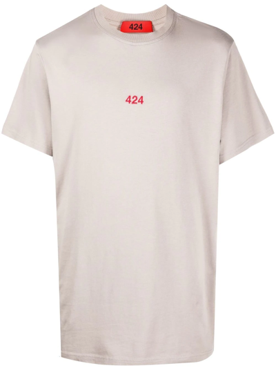 424 Logo Crew-neck T-shirt In Grey