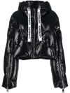 Khrisjoy Zip-up Hooded Padded Jacket In Schwarz