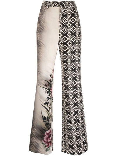 Alberta Ferretti High-waist Flared Trousers In Schwarz