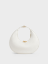 Charles & Keith Crescent Hobo Bag In White