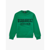 Dsquared2 Kids' Logo-print Cotton-jersey Sweatshirt 6-16 Years In Green