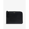 Jil Sander Giro Brand-embossed Curved Leather Pouch In Nero